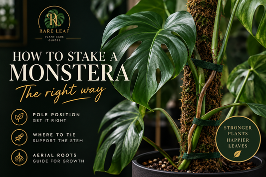 How to Stake a Monstera Properly: Moss Poles, Aerial Roots & Support