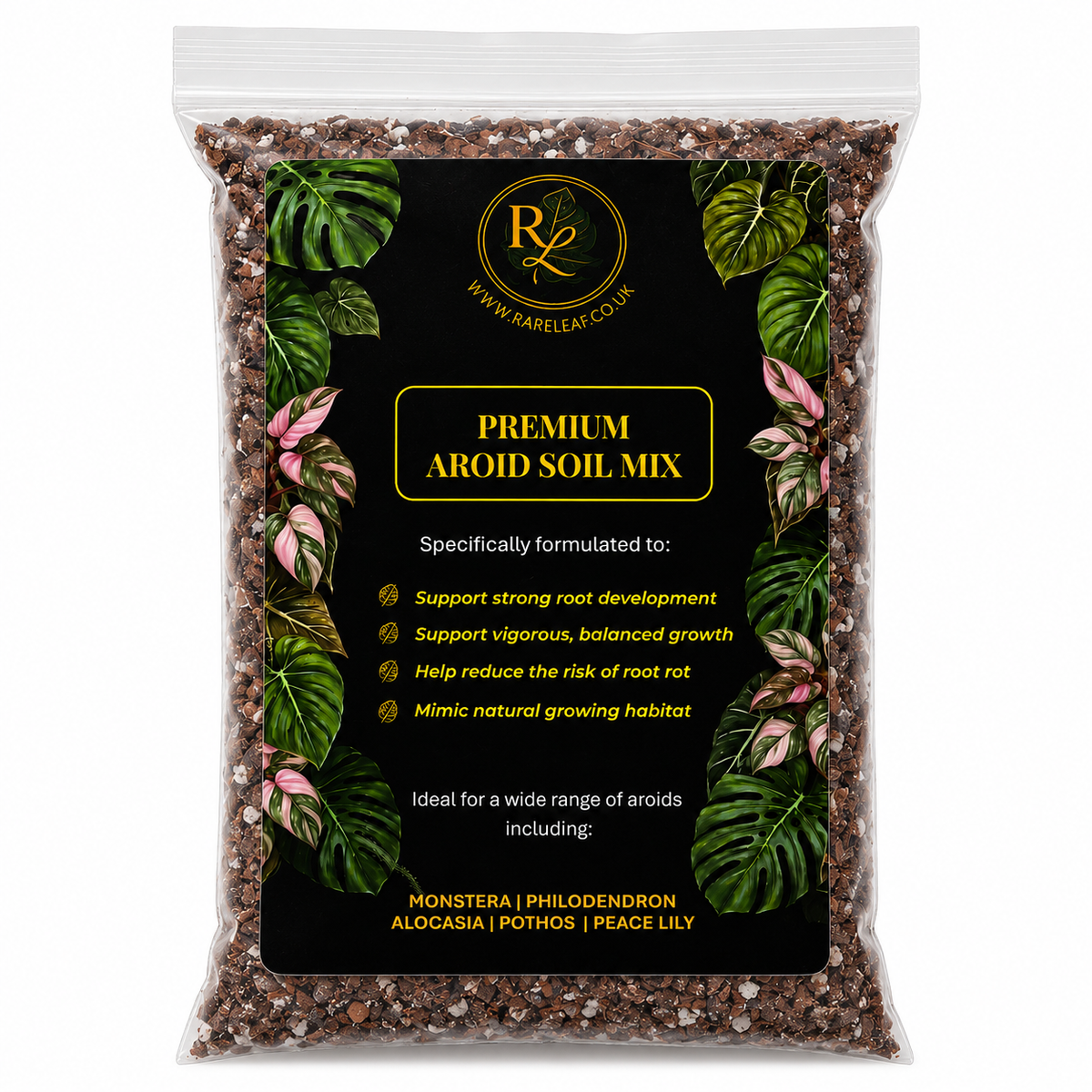 Premium Aroid Soil Mix 2.5L | Chunky Peat-Free Soil for Monstera, Philodendron & Alocasia & Most Other House Plants