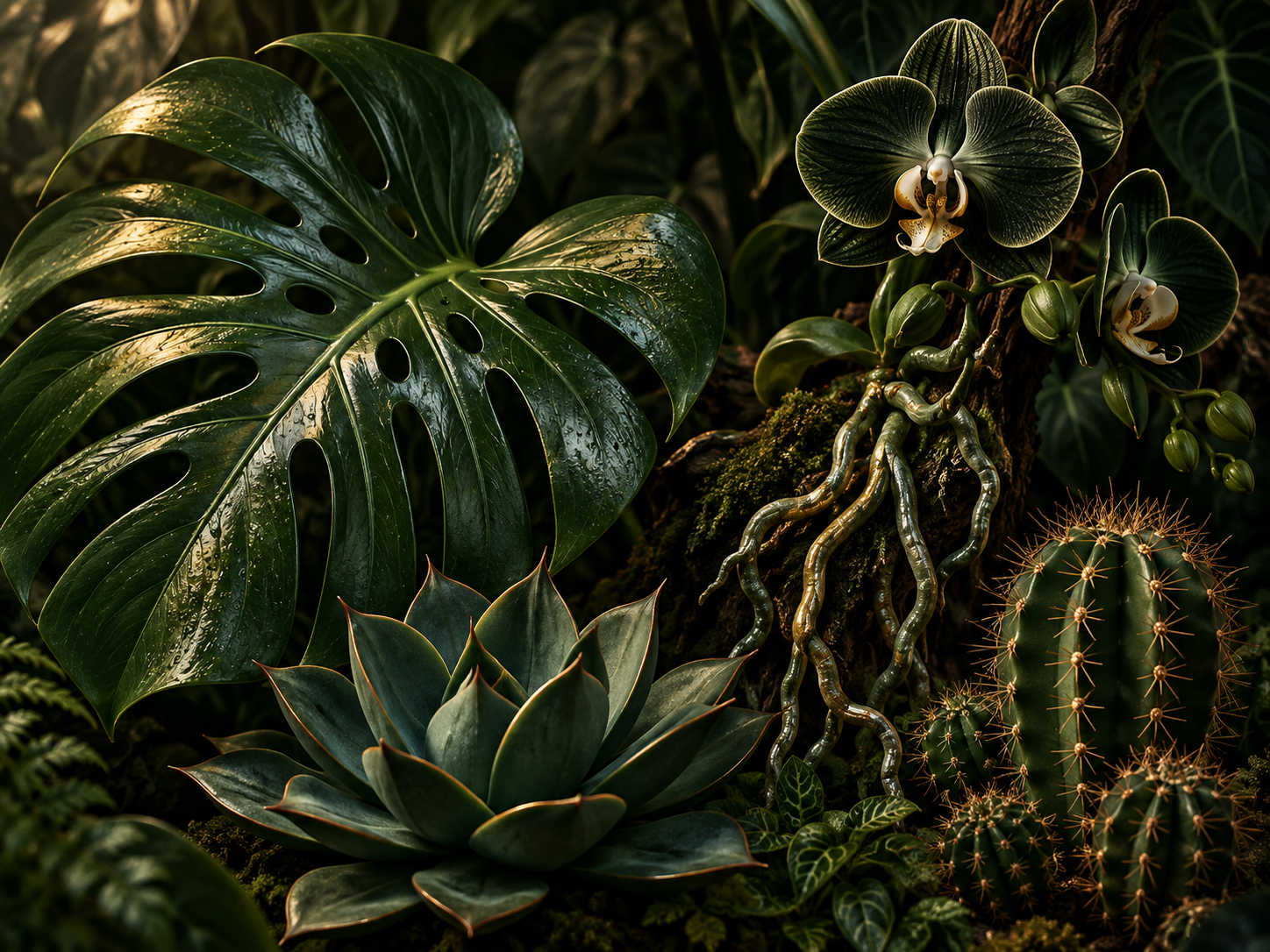 Contrasting plant types for plant identification